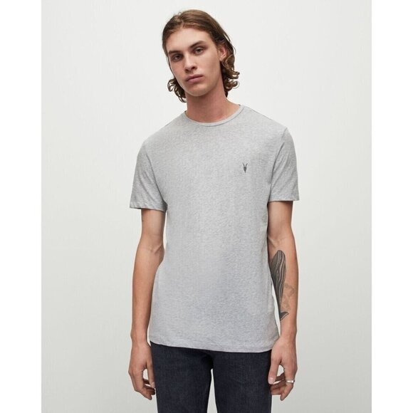 AllSaints Tonic Crew Regular Fit Short Sleeve T-Shirt Gray‎ Mens S Small - Picture 1 of 10
